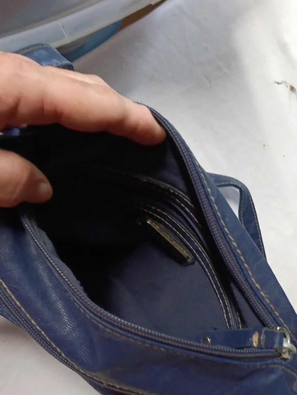 Rosetti Navy Blue Faux-Leather Shoulder Bag